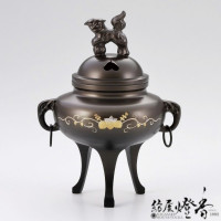 香炉/香器『高岡銅器【龍地紋[小]徳色香炉】銅製/能作吉秀作』竹中銅器