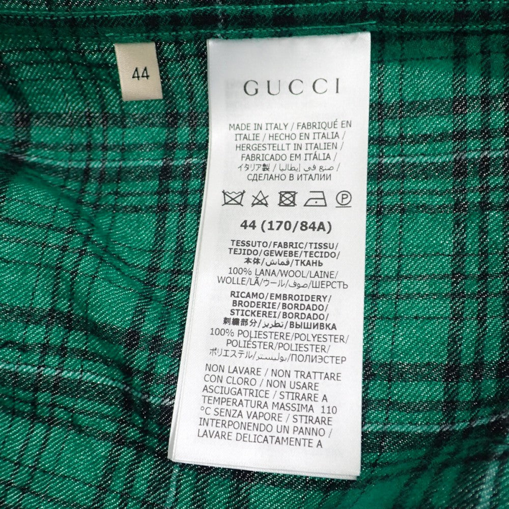 グッチ GUCCI チェックシャツ ロッキングホース 44 672701 ZAIB8 3768