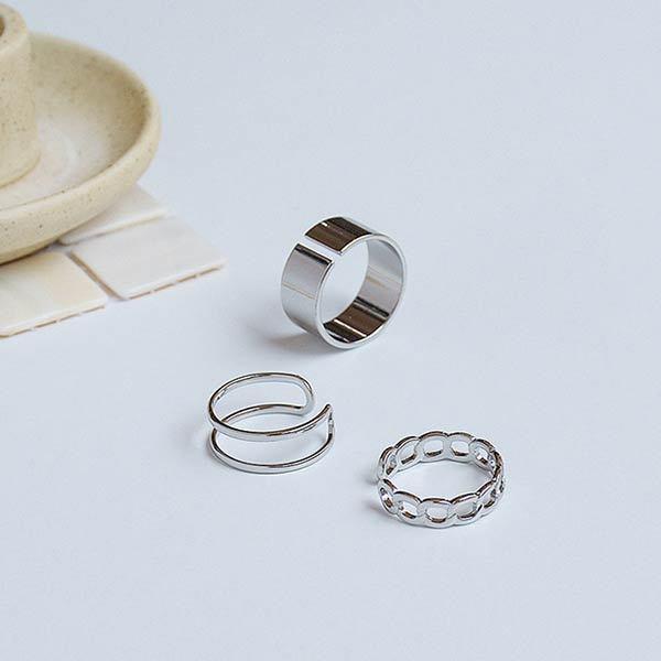 送料無料］3点セット リング 指輪 アクセサリー アクセ シルバー