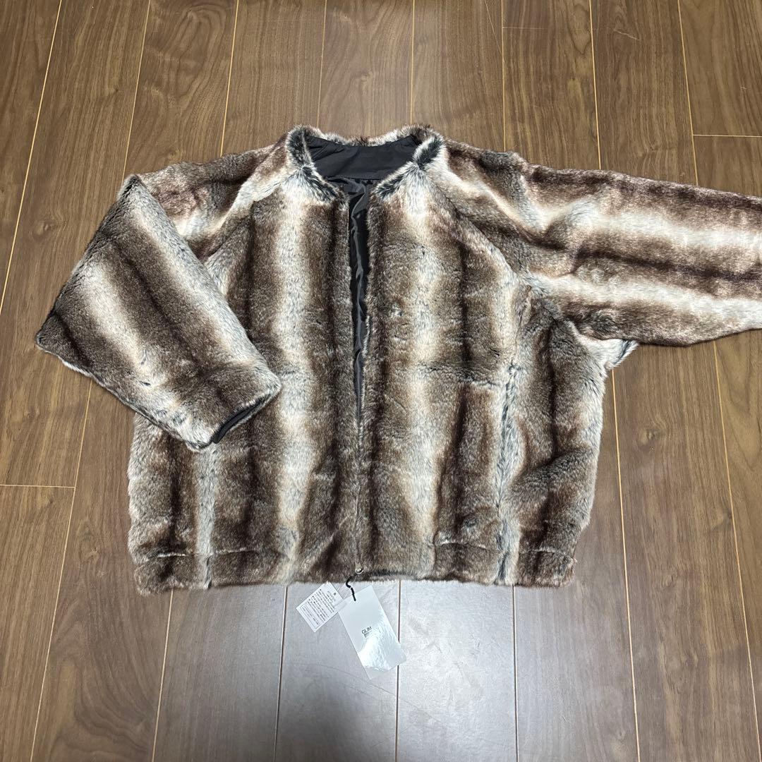 グリムクラップ　ファー　アウター 50%OFF【GLIMCLAP(グリムクラップ)】Fake fur collarless design
