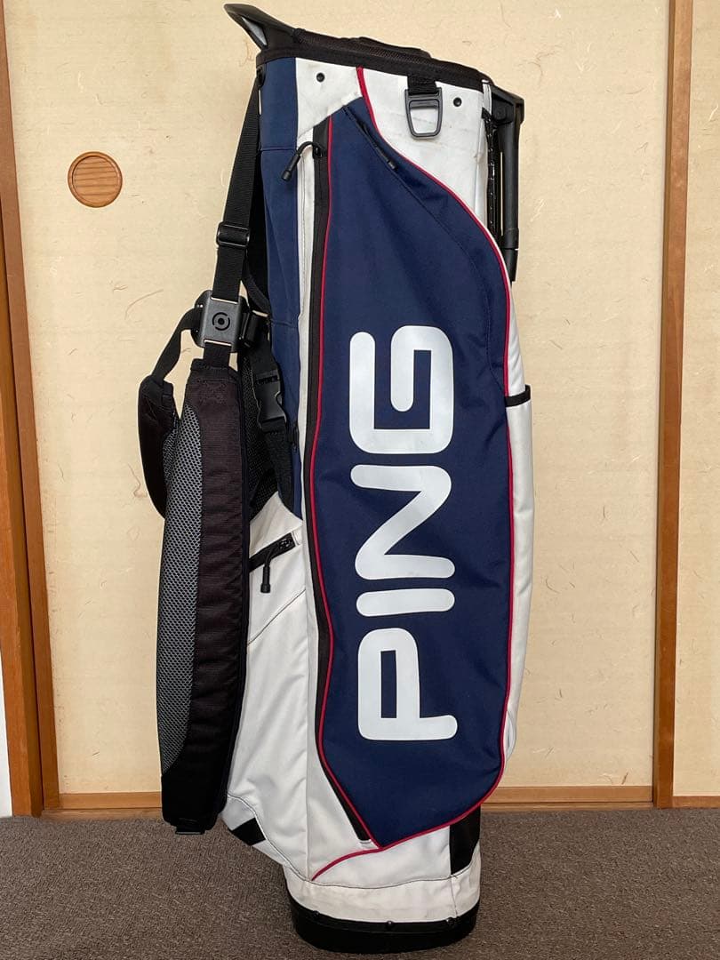 マサシ PING スタンド式ゴルフバッグ ネイビー/ホワイト キャディバッグ│PING ONLINE SHOP
