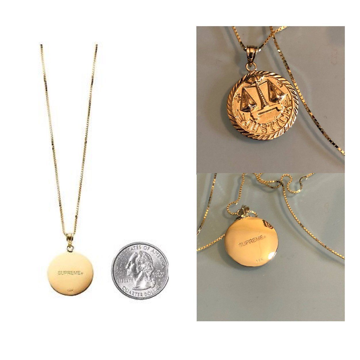 SS18 Supreme Justice 14K Gold Pendant シュプリームネックレス