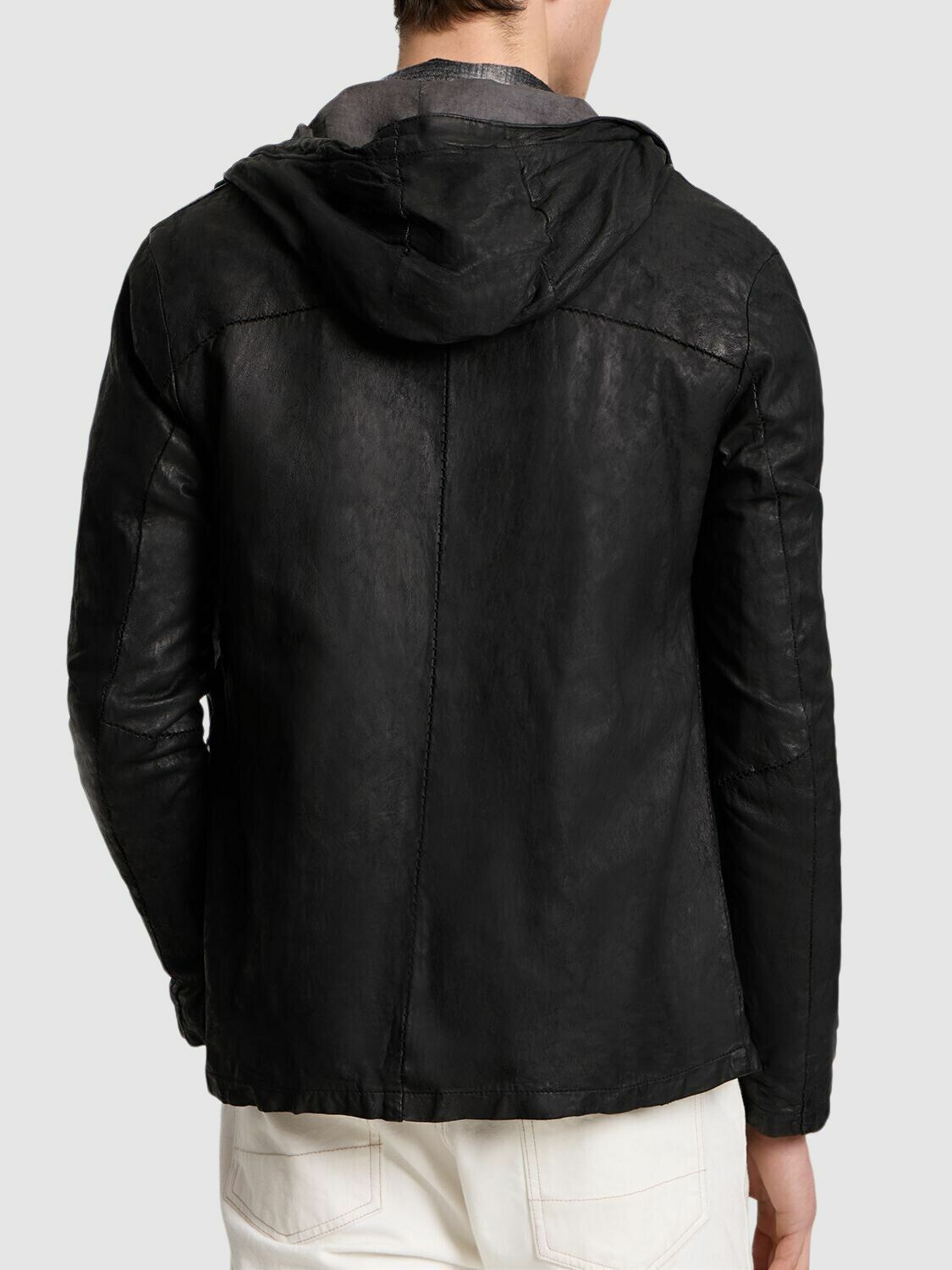 GIORGIO BRATO - Brushed Leather Hooded Jacket Giorgio Brato