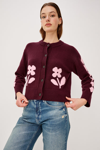 MAVIE CARDIGAN - CARMINE FLORAL – Rails